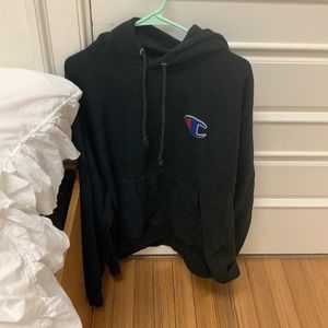 Black champion sweatshirt oversized warm